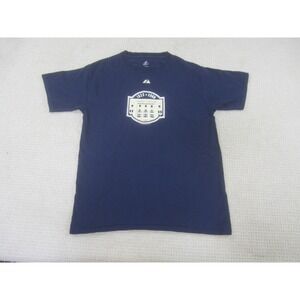 New York Yankees Shirt Mens Medium Blue MLB Graphic Print Short Sleeve Crew Neck